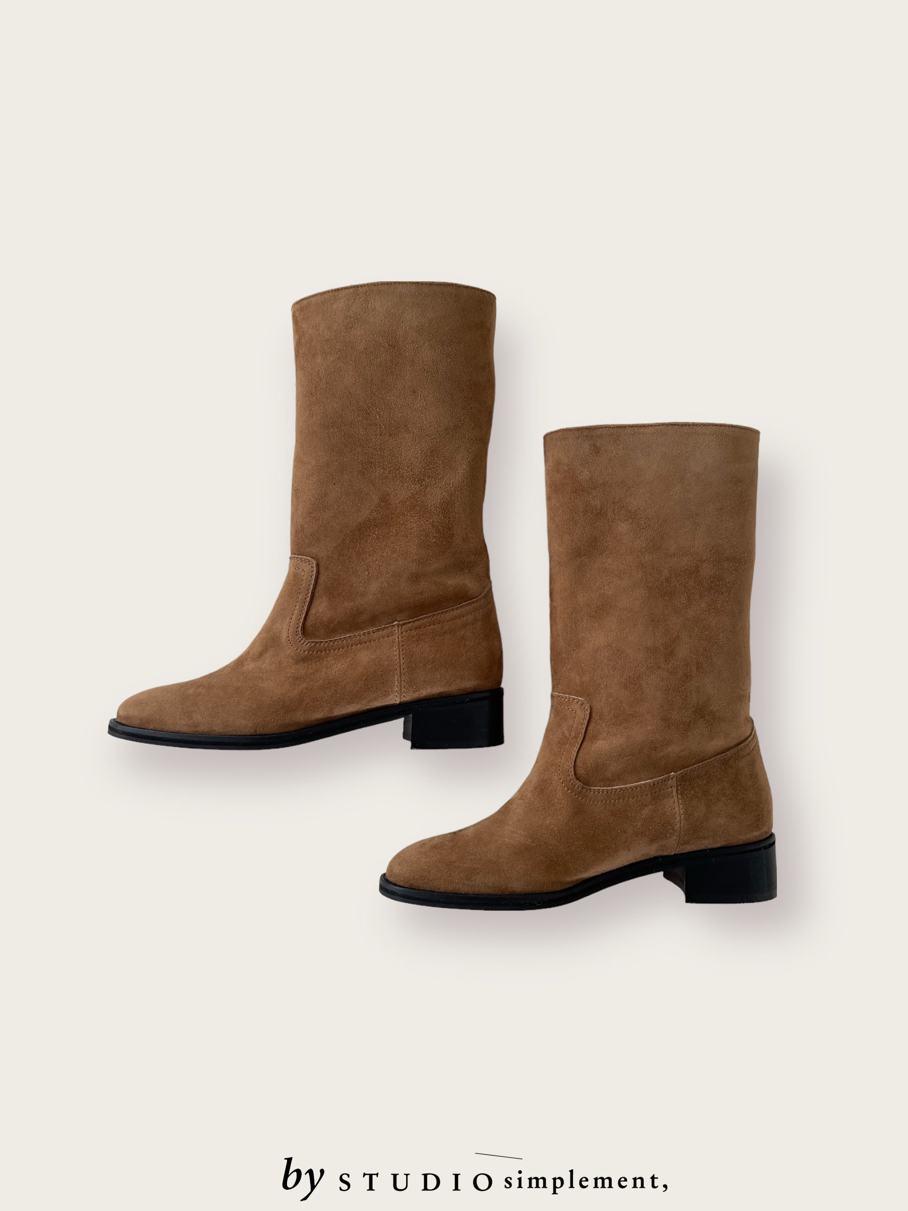 N.Half Boots by S simplement, - taupe suede